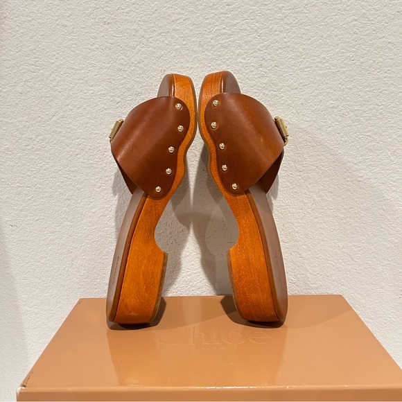 Chloé Jeannette Platform Slide Sandals in Ginger Brown, Size 40, New in Box - Picture 4 of 14